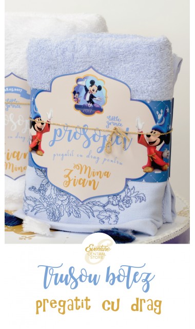 Trusou botez cu Mickey Mouse personalizat cu motive regale si Disney, Vrajitorul  15